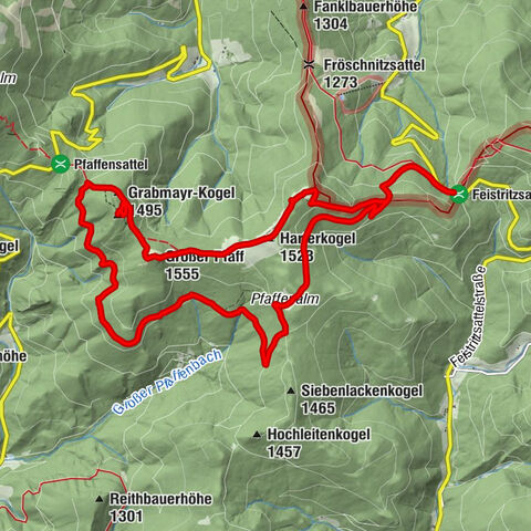 Großer Pfaff Gipfel – Kleiner Pfaff Summit Runde von Trattenbach