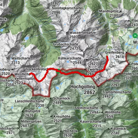 3. Etappe: Keinprechthütte-Trockenbrotscharte-Gollingscharte-Gollinghütte