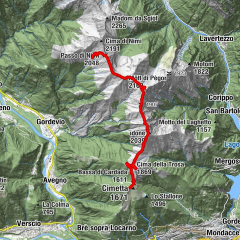 Via Alta Vallemaggia - 1st stage: Cimetta-Capanna Alpe Nimi