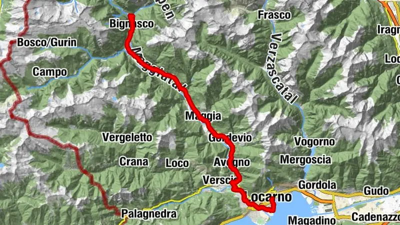 Maggia Valley Route - Stage 2: Locarno-Cavergno