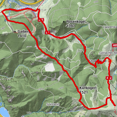 Hochanger, Aufstieg über Kalkögerl, Abstieg über Göriacher Alm