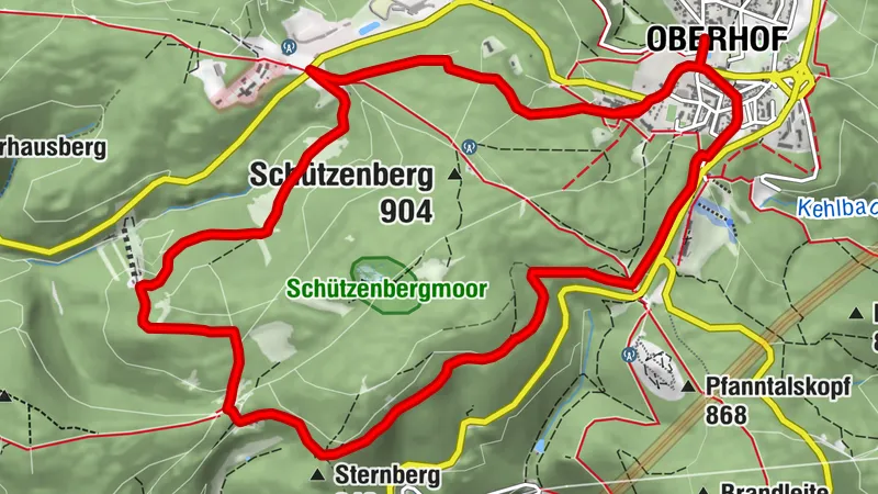 Circular hiking trail "Veilchenbrunnen - Ski Jumps at Rennsteig" - Oberhof