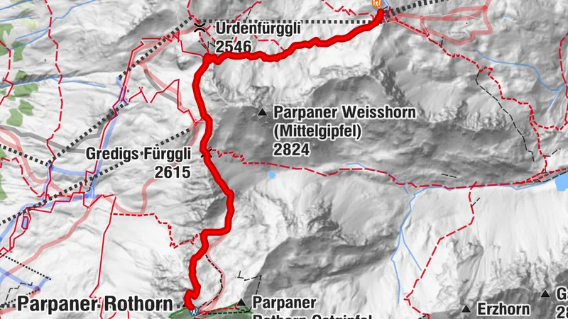 Hörnli mountain station - Urdental - Parpaner Rothorn