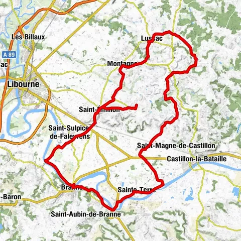 Boucle vélo : Tour du Grand Saint-Emilionnais