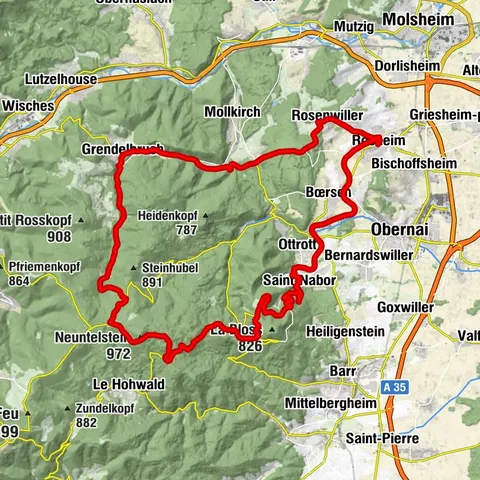 "Vineyard and Mountain" cycling loop