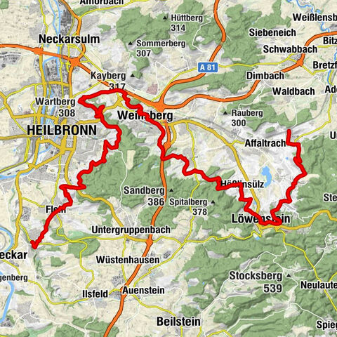 Württembergischer Weinwanderweg - Etappe 4 - Talheim bis Eschenau