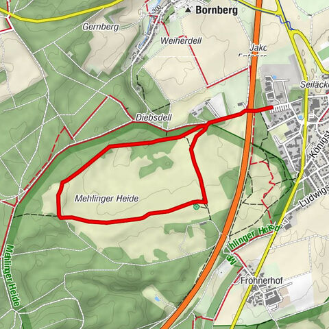 Mehlingen - Small round through the Mehlinger Heide