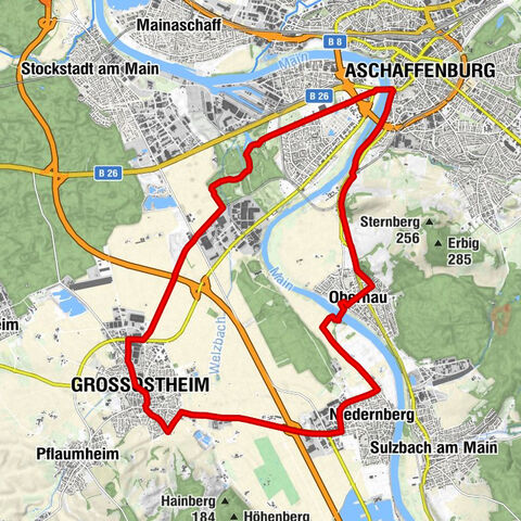 Churfranken route to Aschaffenburg