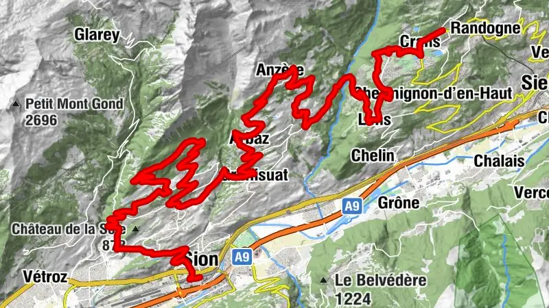 Valais Bike Tour 1: Sion - Crans-Montana