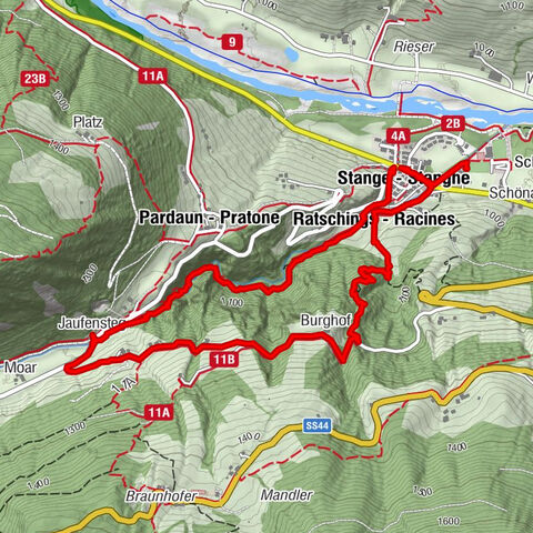 Anello delle cascate di Stanghe