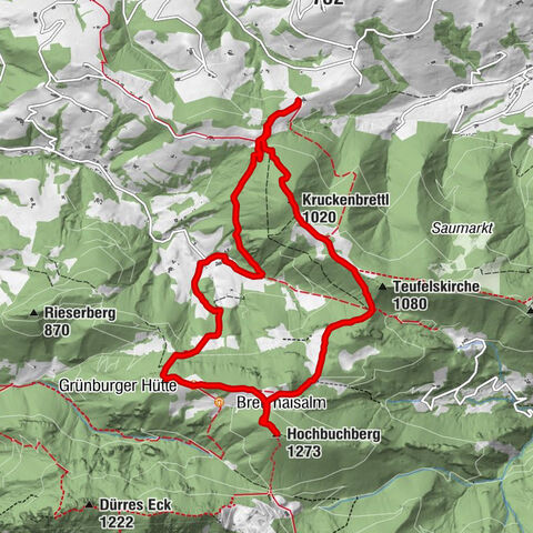 Schneeherrgott - Seebacher - Grünburger Hütte - Hochbuchberg - Kruckenbrettl