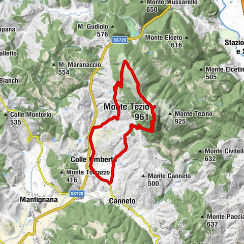 Monte Tezio von Colle Umberto, Perugia, Umbrien/Italien