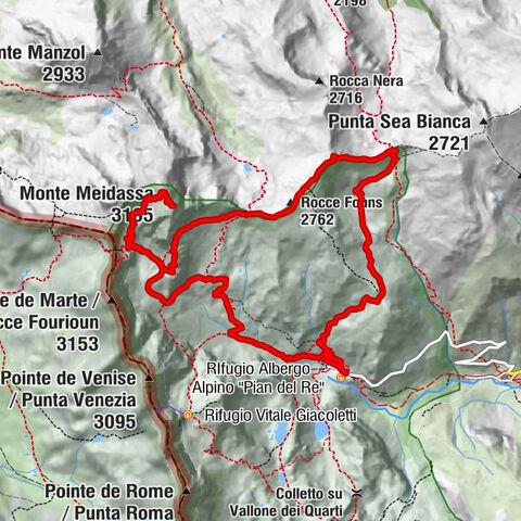 Pian del Re, Monte Meidassa, Colle Gianna
