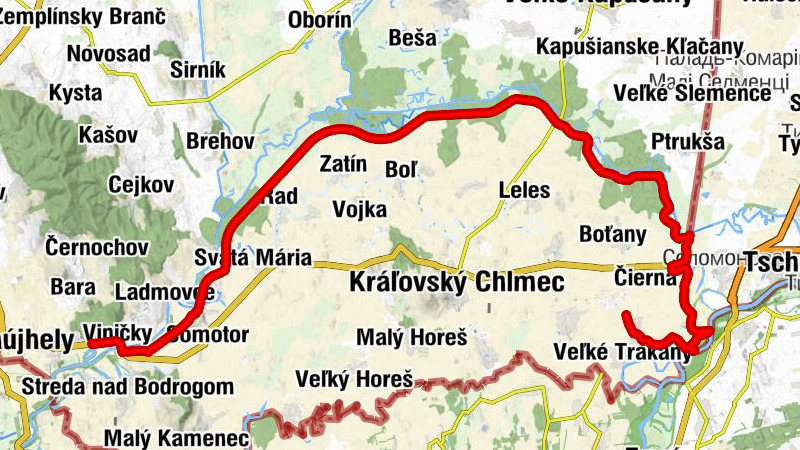 Cierna nTisou - Trakany- hranica - latorica