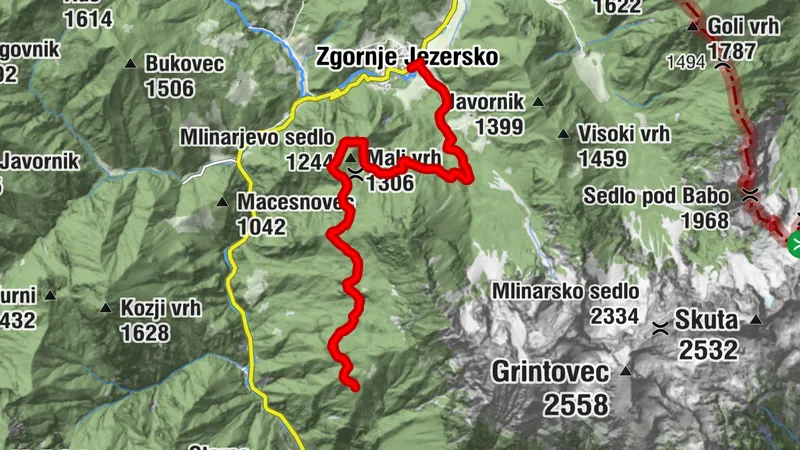 Kolesarska pot Zgornje Jezersko–razgledišče pod Viševskim hribom–Zgornje Jezersko