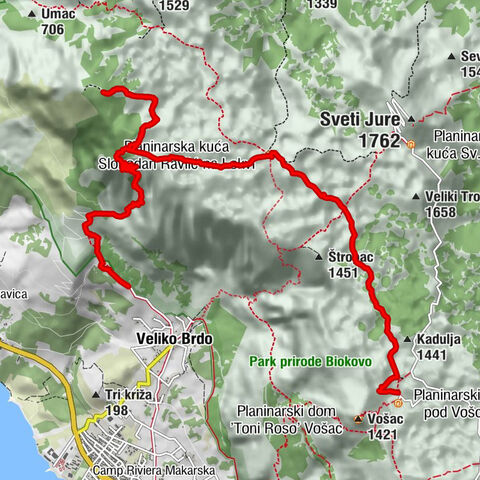 Vošac - Lokva - Sibenik - Borovac - V.Brdo