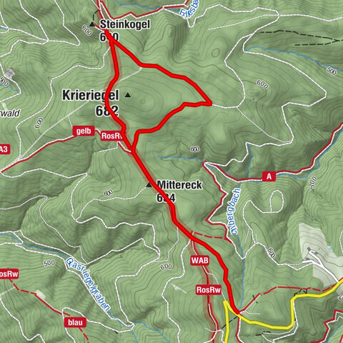 To the Wiesen/Lanzenkirchen observation tower from the Rosalia