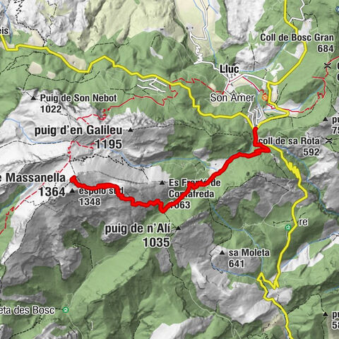 Mallorca Puig Massanella von Coll de sa Batalla aus