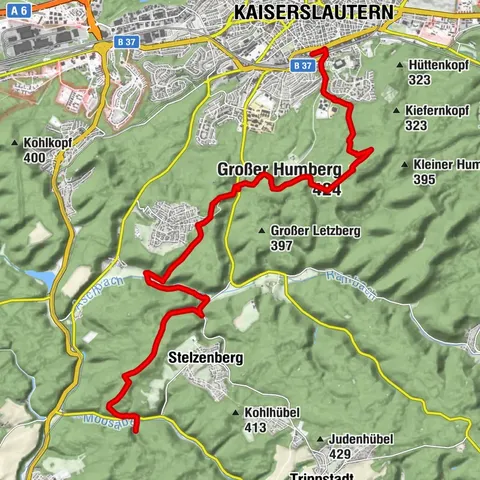 Palatinate Forest Trail stage 01 Kaiserslautern - Finsterbrunnertal