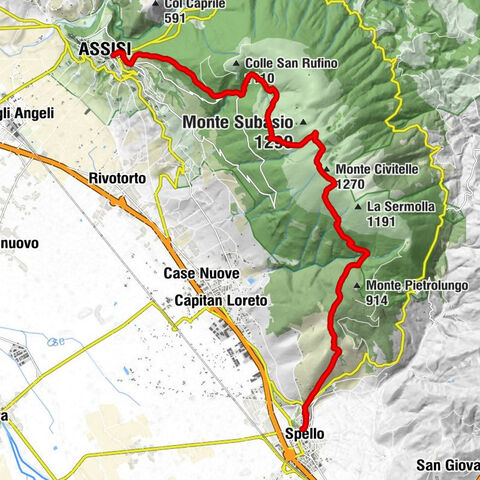 Assisi - Sassopiano - Monte Civitelle - Spello