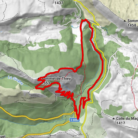 Saint-Vallier-de-Thiey - L'Aire de Treillou - Sommet de Thiey - Andon