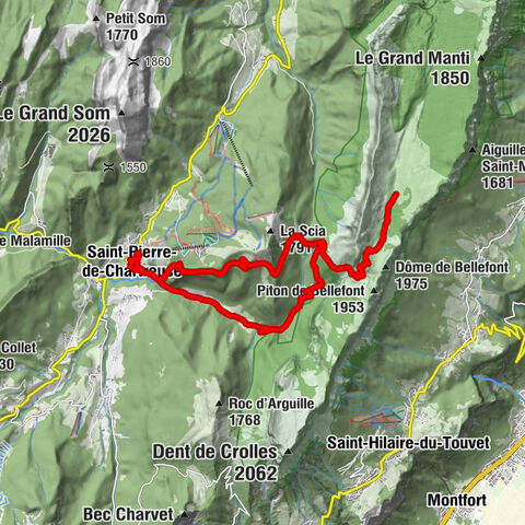 Saint-Pierre-de-Chartreuse - Col de Bellefont - Dôme de Bellefont - Le Bourg