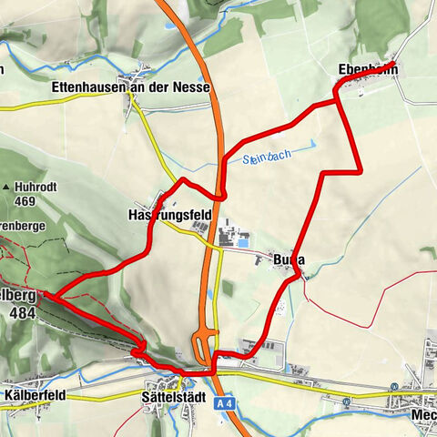 Ebenheim - Hastrungsfeld - Berggasthaus Großer Hörselberg - Großer Hörselberg