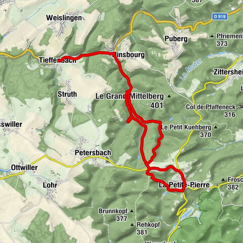 La Petite Pierre depuis Tieffenbach