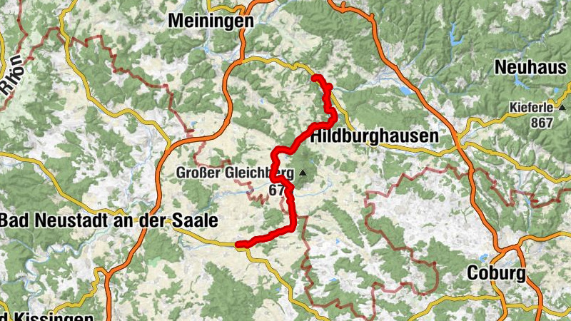 Bike route - "Keltenradweg" - From Themar to Bad Königshofen - Thuringian Forest