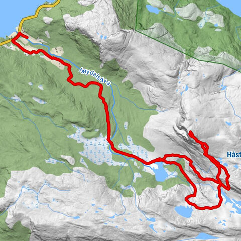 Håstein - Route auf den Gipfel