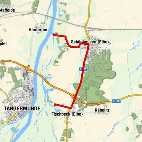 Umleitungsstrecke zu den Deichbauarbeiten vom 18.09.2023 bis 09.09.2024
