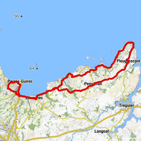 Perros-Guirec nach Le Gouffre de Plougrescant