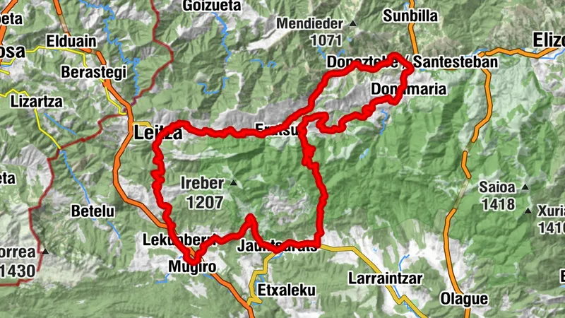 Beruete, Doneztebe in Leitza - Camping Aralar Route 2
