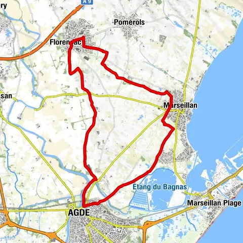 CIRCUIT VTT 19: DE LA CAVE AU MOULIN - ESPACE VTT/GRAVEL CAP D'AGDE MÉDITERRANÉE