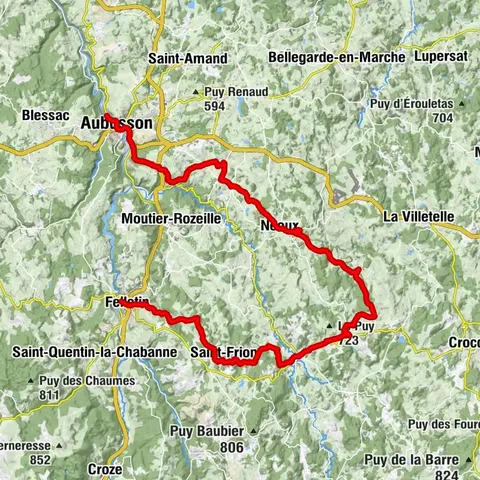 D'Aubusson à Felletin par le GR ®4/ GR®46 et le GR® 89 en écomobilité