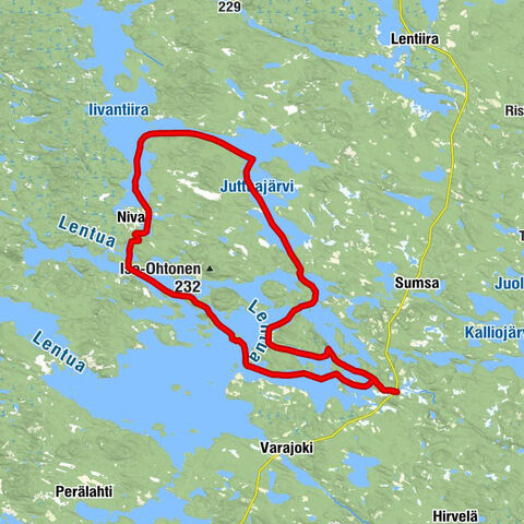 Lentua - Juttua - Iivantiira wilderness paddling trip 50 km, Kuhmo