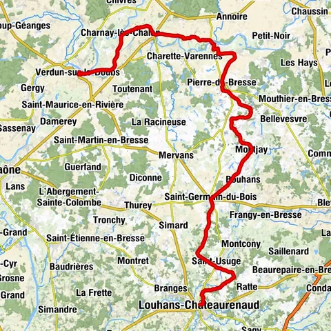 CycloRoute71 - Etape 4 de Louhans à Verdun-Ciel