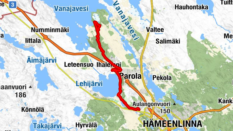 Hiking and trekking route Hämeen Ilvesreitti Hattula