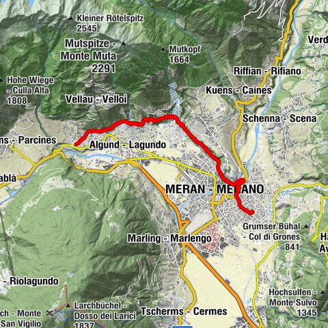 Algunder Waalweg nach Obermais