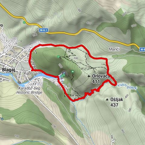 Mostar: Blagaj, Vulin potok ferrata Variante ohne Festung/Burg