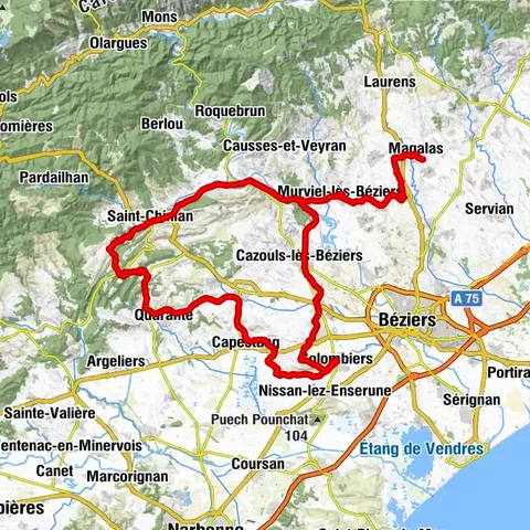 OENOVELO 1 BIS - FROM SAINT-CHINIAN TO THE CANAL DU MIDI DEPARTING FROM MAGALAS STATION