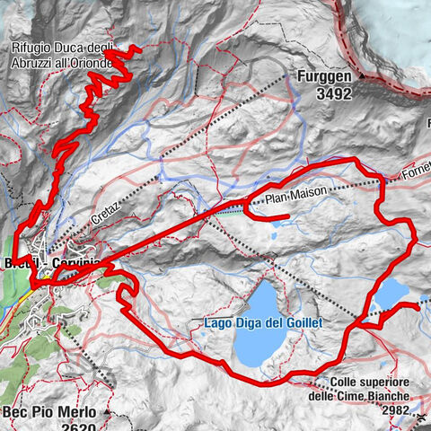 Cervinia Rif. D'Abruzzi und Gletscherseen