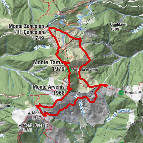 Mount Tamai, Arvenis, and the mountain huts of Zoncolan