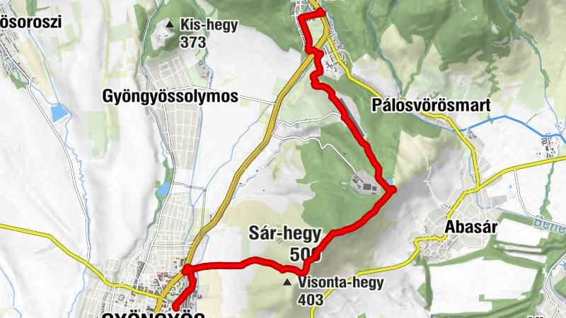 Gyöngyös - Cseplye-tető - Sár-hegy - Mátrafüred
