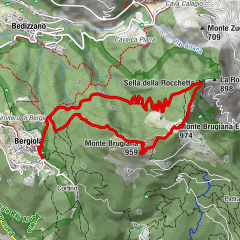 Bergiola - Monte Brugiana - Monte Brugiana Est - Sella della Rocchetta