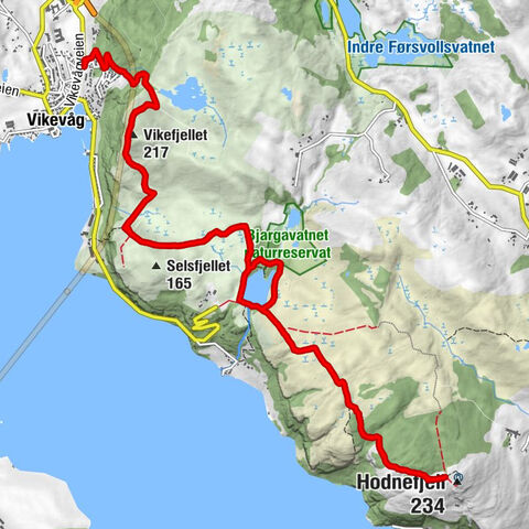 Vikevåg - Vikefjellet - Fossane - Hodnefjell