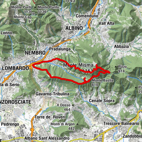 Nembro - Monte Misma - Monte Bastia - Cornale