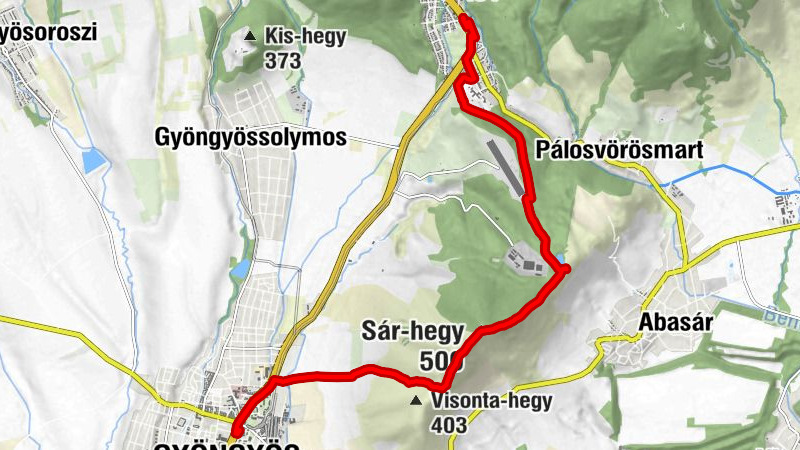 Mátrafüred - Sár-hegy - Cseplye-tető - Gyöngyös
