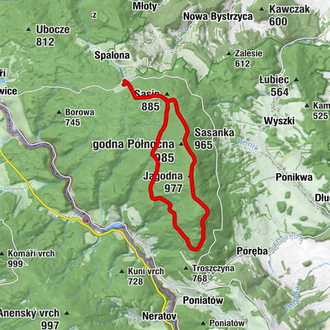Schronisko PTTK Jagodna - Sasanka - Jagodna Północna - Jagodna