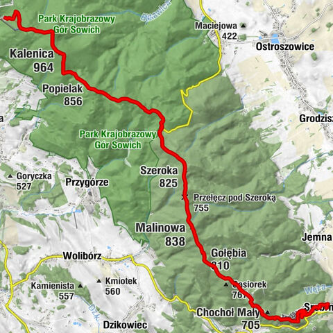 Nagóra - Kalenica - Malinowa - Srebrna Góra